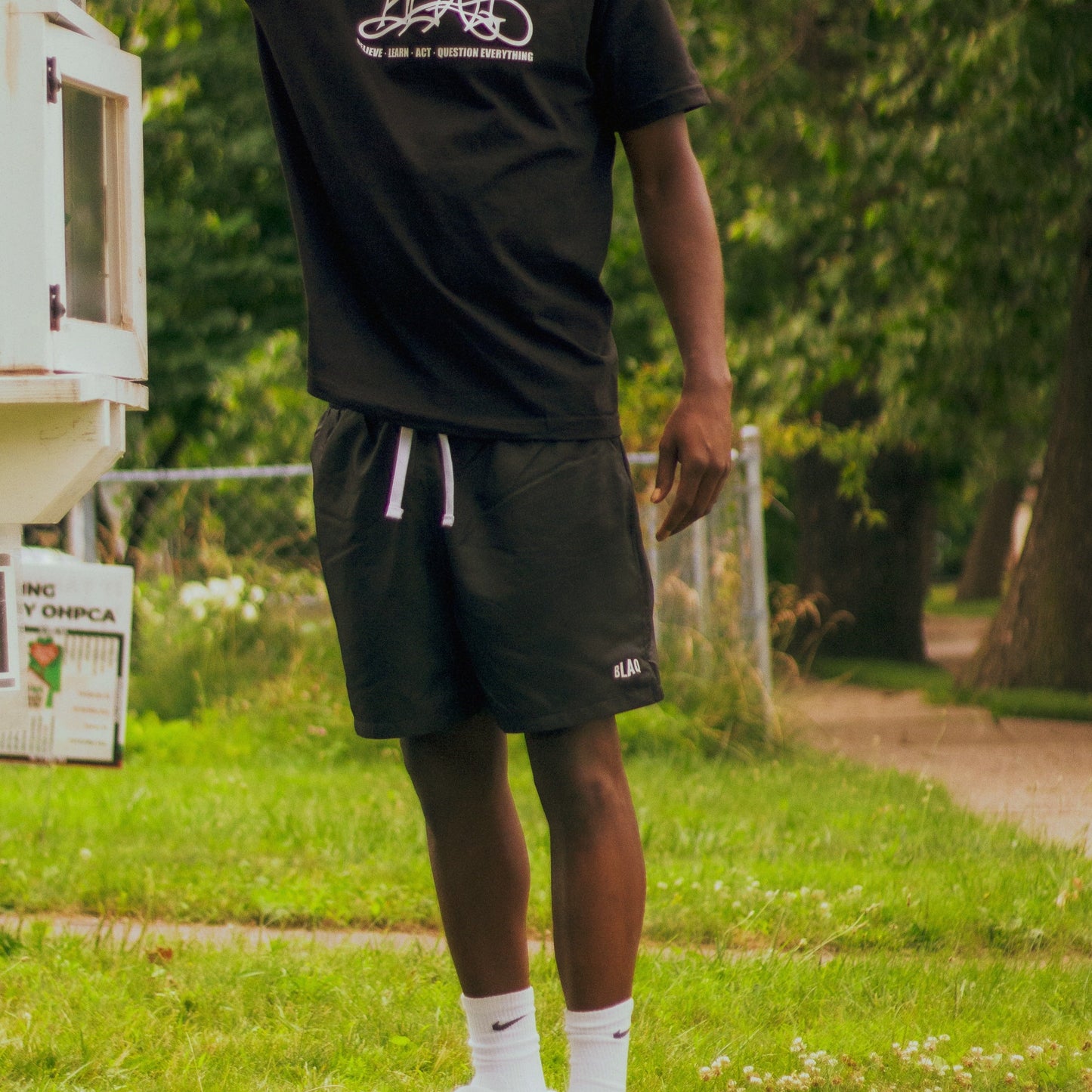 Reflective Box Logo Windbreaker Shorts